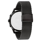 Tommy Hilfiger Weston 1710505 Two-Tone Black Dial Men's Black Stainless Steel Mesh Watch