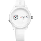 Tommy Hilfiger Duo 1791324 Dual-Time White Dial Men's White Rubber Watch
