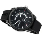 Tommy Hilfiger Brooklyn 1791483 Multi-Function Black Dial Men's Black Rubber Watch