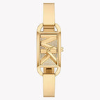 Michael Kors Women's MK Empire Three-Hand Gold-Tone Stainless Steel Logo Bracelet Watch (Model: MK4840), Gold, Modern