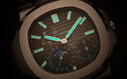 Patek Philippe Nautilus Moonphase Rose Gold Brown Dial 40mm  - watch for men