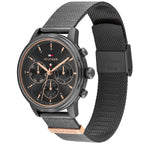 Tommy Hilfiger 1782810 Men’s Multi-Function Watch – Black Dial & Black Mesh Stainless-Steel Strap