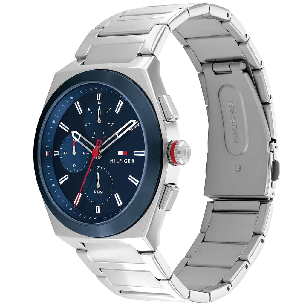 Tommy Hilfiger Connor 1791896 Men’s Blue Dial Silver Metal Multi-Function Watch