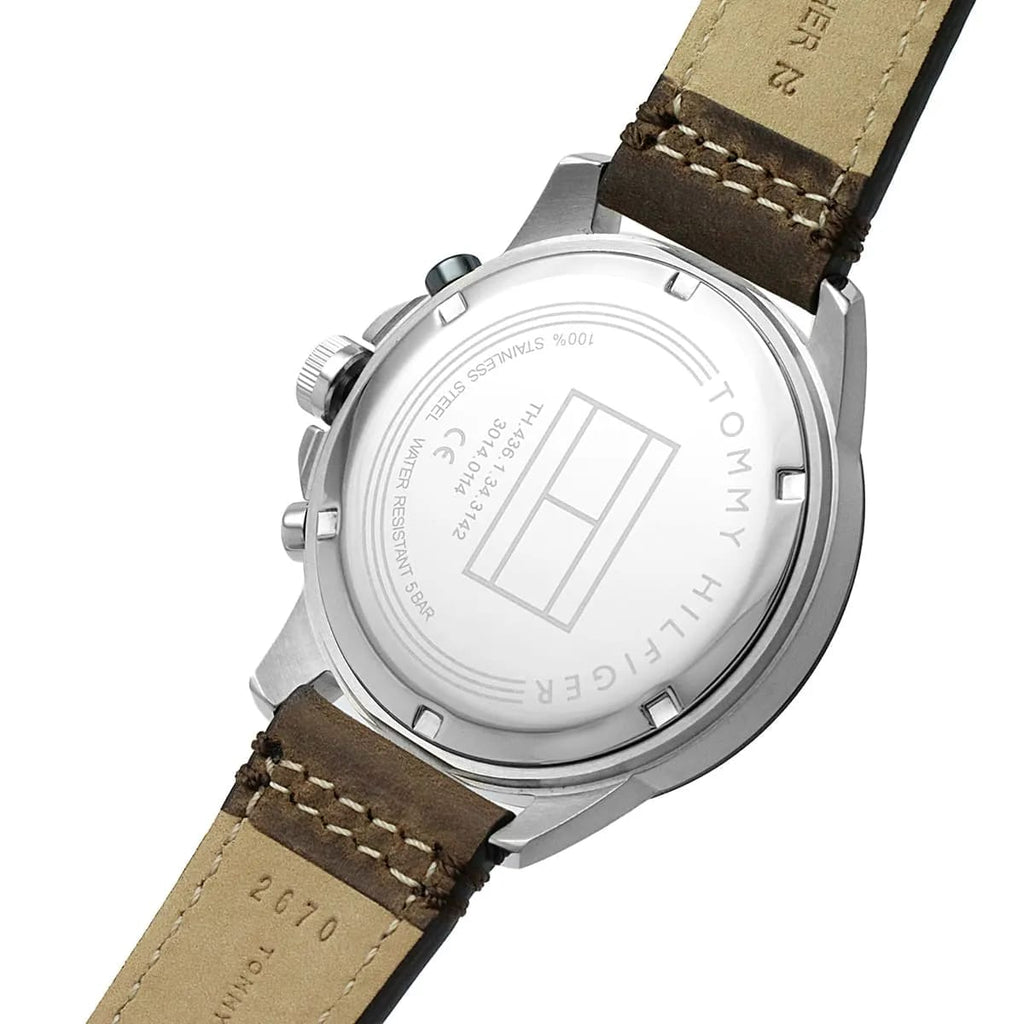Tommy Hilfiger Harley 1791895 Men’s Blue Dial Brown Leather Multi-Function Watch