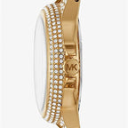 Michael Kors MK6842 Women’s Gold Mini Camille Crystal Chain-Link Watch