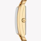 Michael Kors Women's MK Empire Three-Hand Gold-Tone Stainless Steel Logo Bracelet Watch (Model: MK4840), Gold, Modern