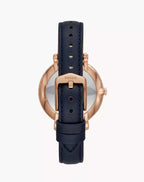 Fossil Carlie Mini ES4673 Floral Navy Leather Watch