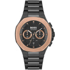 Hugo Boss Taper 1514090 Men's Black Steel Watch with Gold Bezel