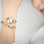 Just Cavalli Signature Snake Twined Yellow Gold MOP Women's Watch (Model JC1L305M0025)