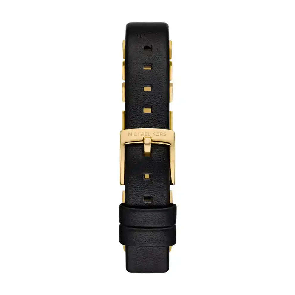 Michael Kors Darrington MK4887 Square Gold Tone Black Leather Women Watch