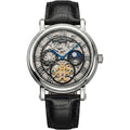 Patek Philippe Men’s Black Sunray Dial Silver-Tone Watch