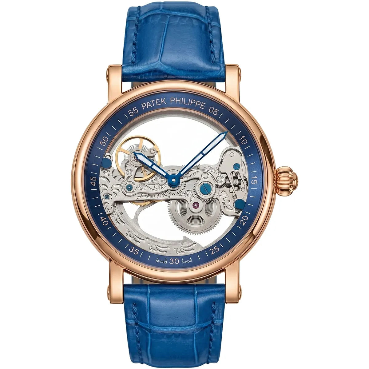 Patek Philippe Men’s Skeleton Dial Rose Gold Tone Watch – 6821G