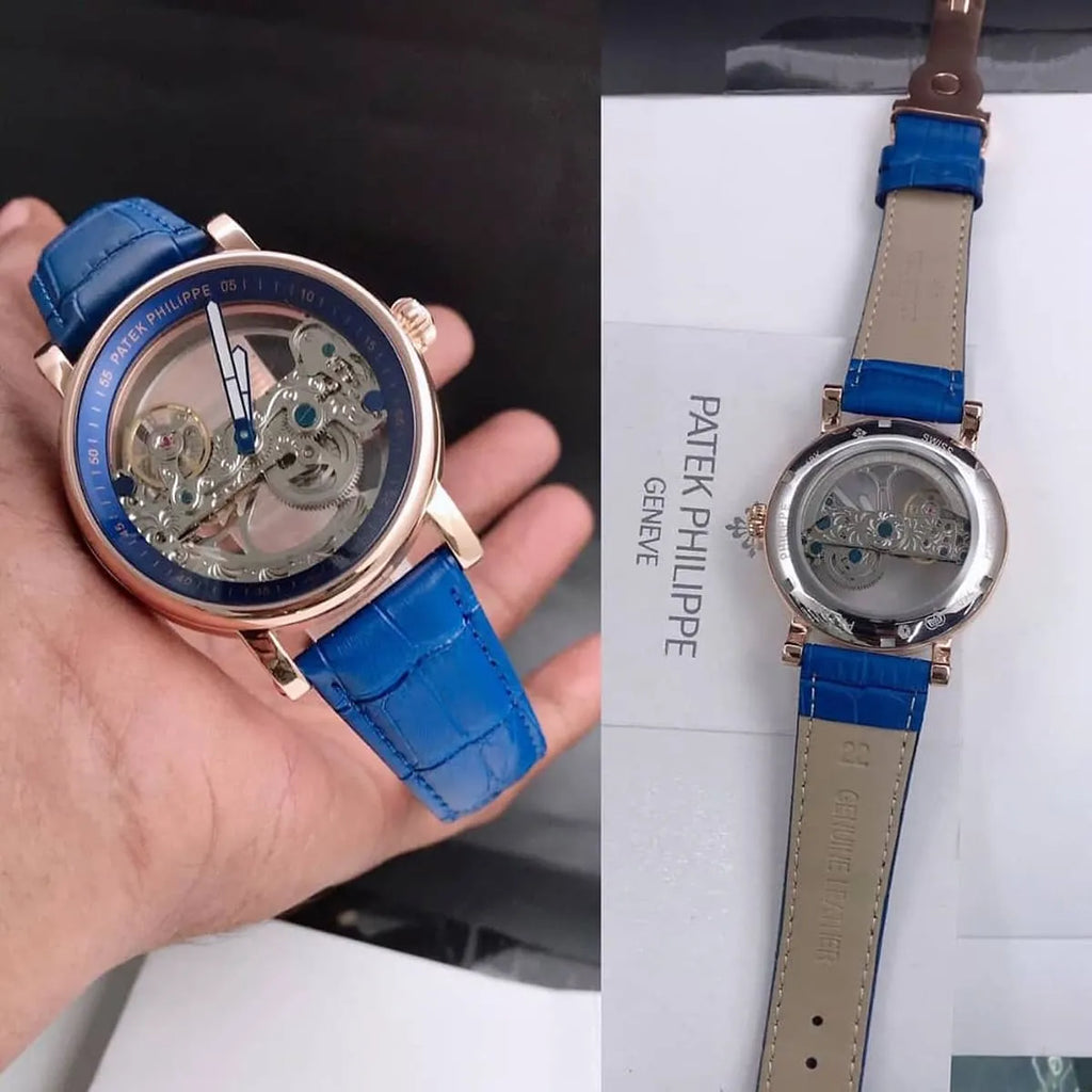 Patek Philippe Men’s Skeleton Dial Rose Gold Tone Watch – 6821G