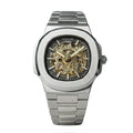 PATEK PHILIPPE CHRONOGRAPH WATCH black WITH STAINLESS STEEL SILVER BELT
