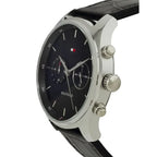 Tommy Hilfiger Sawyer 1710424 Silver Case Black Dial Black Leather Men's Watch