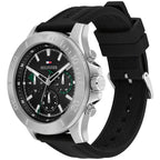 Tommy Hilfiger Bryan 1792111 Men's Silver Case Black Dial Rubber Watch