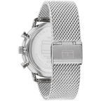 Original Tommy Hilfiger Legend Men's Watch - Silver Mesh Steel & Green Skeleton Dial (1710567)
