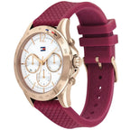 Original Tommy Hilfiger Lori Women's Watch - Rose Gold Case & Berry Rubber Strap (1782200)