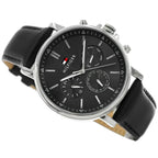 Original Tommy Hilfiger Tyson Men's Watch - Silver Case & Black Leather (1710586)